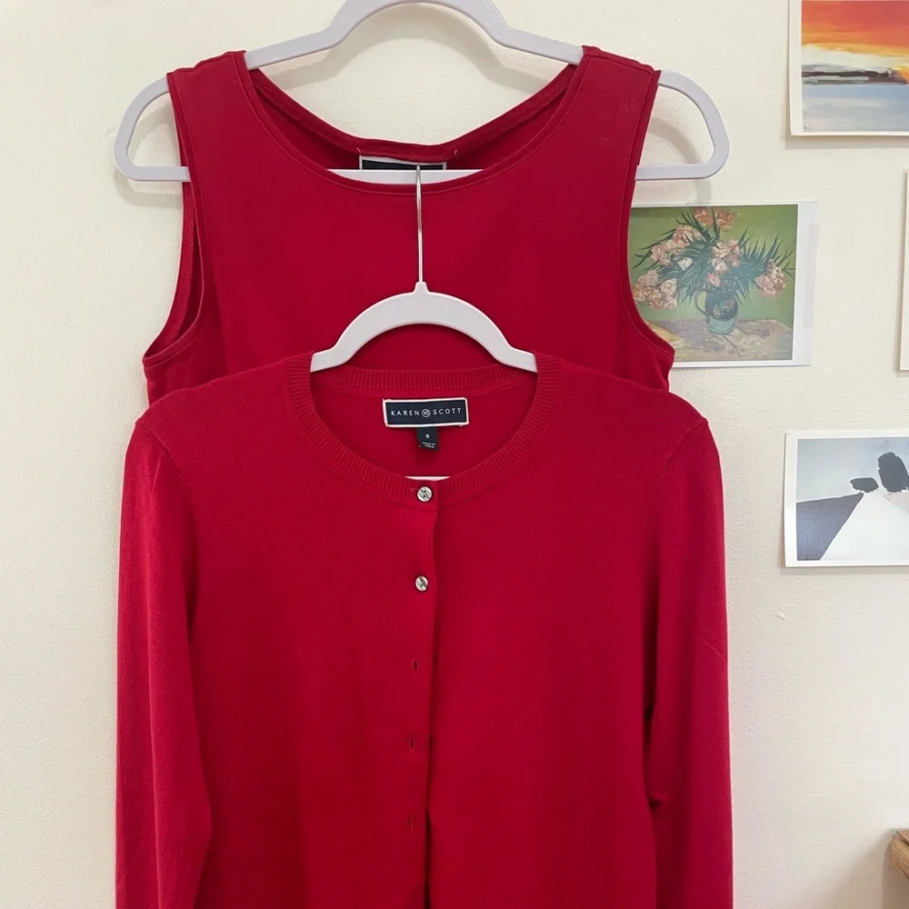 Raspberry Cardigan and Shell Set - Picture 14 of 14